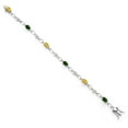 thumbnail image 2 of Gem Stone King 925 Sterling Silver Yellow Citrine and Green Chrome Diopside and Round White Lab Grown Diamond Tennis Bracelet for Women (3.04 Cttw, Gemstone Birthstone, Oval 6X4MM, 7.25 inches), 2 of 4