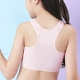 thumbnail image 4 of BLTIBY Cotton Girls Training Bra Crop Cami Training Seamless Mesh Bras with Cheast Pads for Teens Comfortable Breathable Fashion Bralette Pink S, 4 of 4