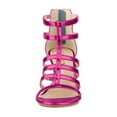 thumbnail image 6 of BLISSFUL STEP Women's Shoes Strappy Roman Block Heel Sandals Hot Pink 8.5, 6 of 8