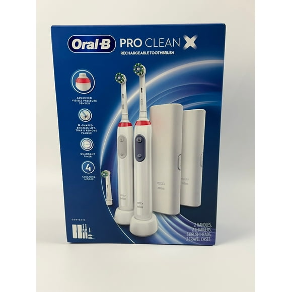 Oral-B Pro Clean X Brosse à Dents Rechargeable, (2 Paquets 3 Haeds de Brosse)