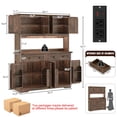 thumbnail image 2 of ANPOO 71" Tall Farmhouse Kitchen Pantry Cabinet with LED Light, Power Outlet & 8 Doors with Door-mounted Storage, Large Freestanding Storage Hutch with Open Countertop for Dining Room, Living Room, 2 of 9