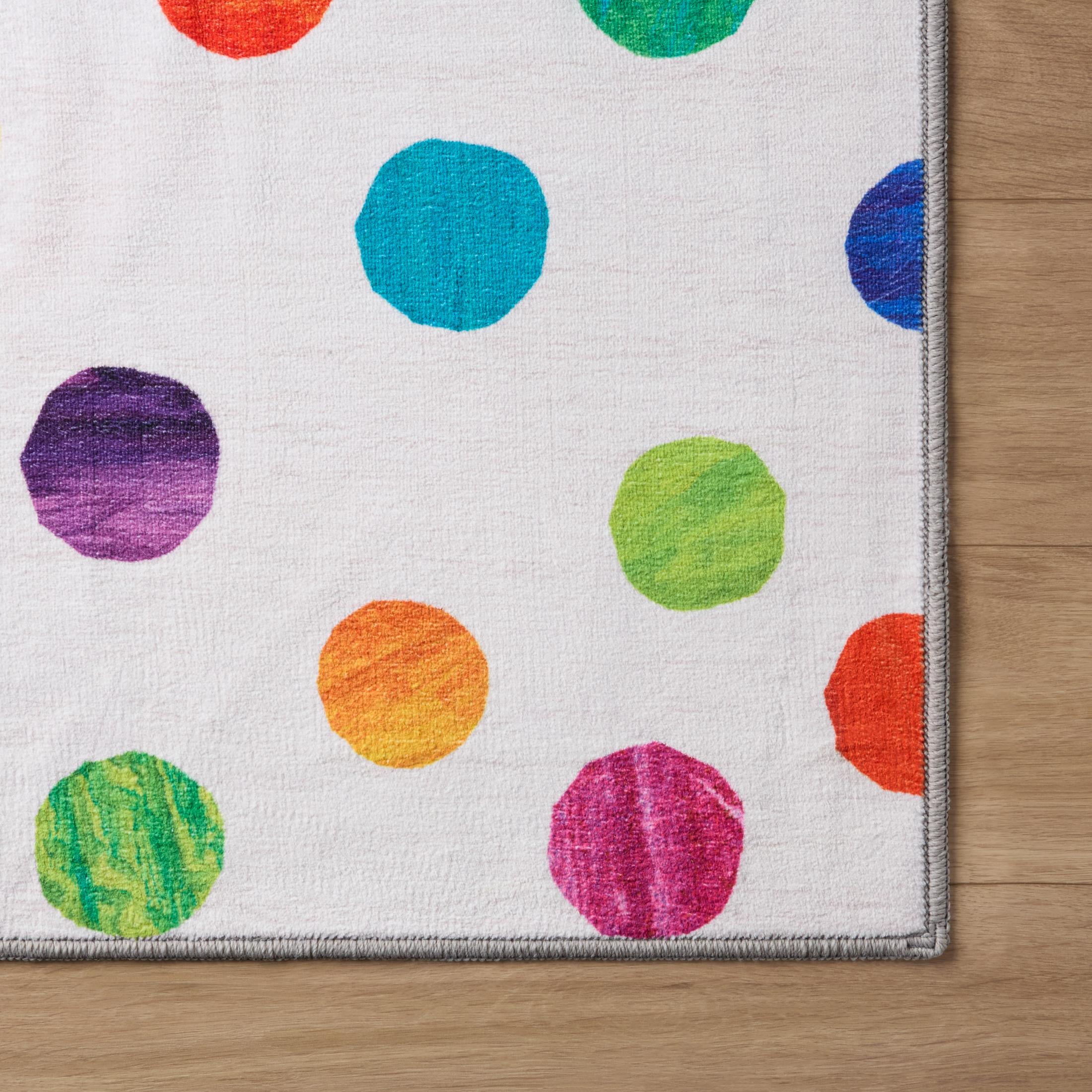 Eric Carle Washable Polka Dot Graphic Children's Area Rug, 4' x 6'
