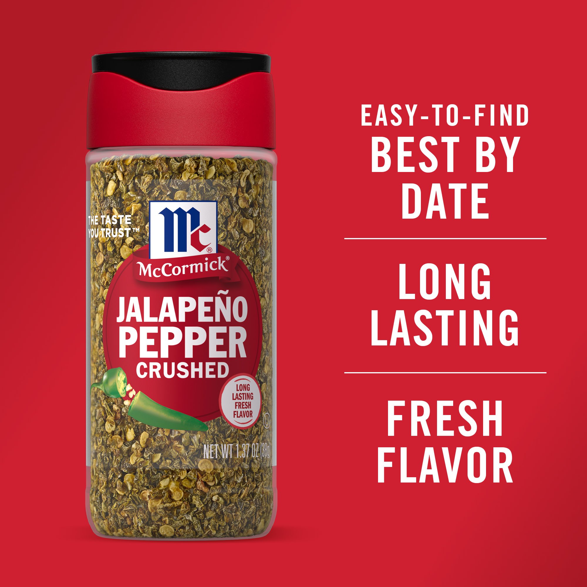 Pack Of 3 McCormick Crushed Jalapeno Pepper, 1.37 oz (Package May Vary)