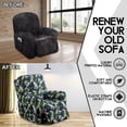 thumbnail image 4 of CHUNTIAN Floral Printed Recliner Cover with Pockets Single Reclining Slipcover 4-Pieces Lazy Boy Recliner Armchair Cover with Elastic Bottom for Recliner Furniture Protector for Kid Pet, 4 of 5