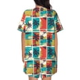 thumbnail image 6 of Rateoe Colorful Hawaii Palms Pattern Women's Short-Sleeved Pajama Set - 2 Piece Soft and Lightweight Sleepwear Set-Large, 6 of 7
