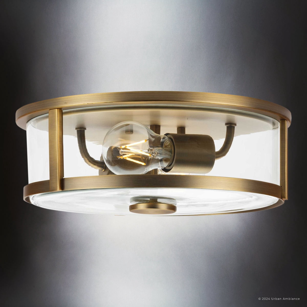 Luxury Modern Farmhouse Ceiling Light, Vintage Brass, UHP4595