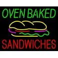 thumbnail image 1 of Oven Baked Sandwiches LED Neon Sign 15 x 19 - inches, Clear Edge Cut Acrylic Backing, with Dimmer - Bright and Premium built indoor LED Neon Sign for restaurant window and interior decor., 1 of 7