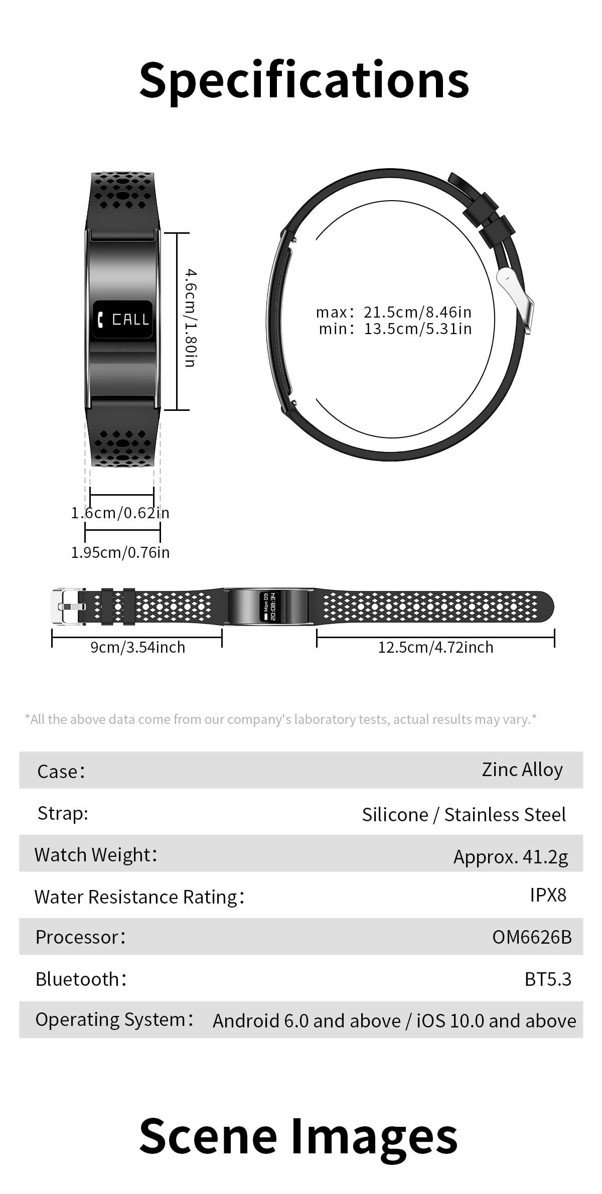 E EYAFA New Ultra-thin Sports Smart Bracelet Men Women Fitness Band Smartwatch for Android&iOS