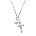 thumbnail image 2 of Delight Jewelry Silvertone Small Outline Dog Face Be Strong and Courageous Engraved Cross Zoey Necklace, 28", 2 of 4