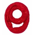 thumbnail image 1 of Peach Couture Winter Warm Thick Chunky Knit Cozy Infinity Loop Cowl Scarves (Red Gold Flake), 1 of 1
