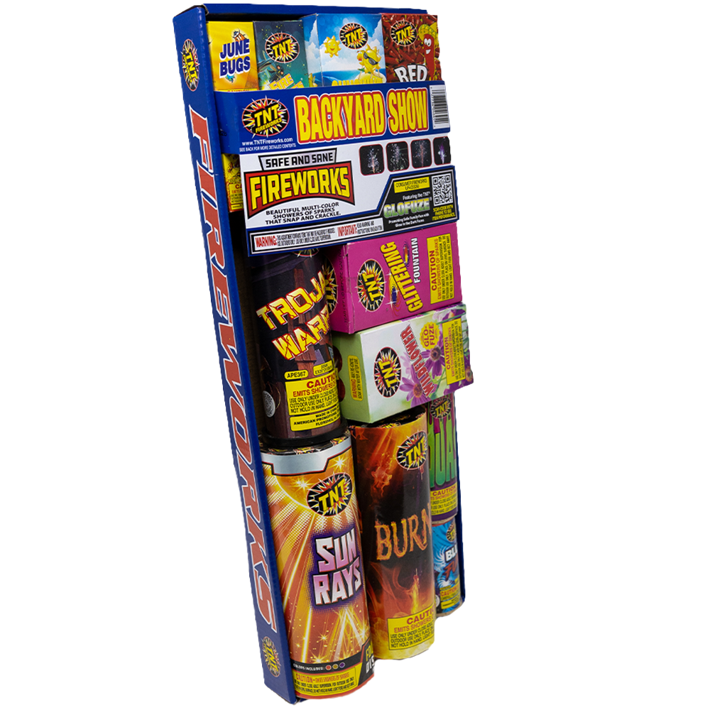 TNT Fireworks Backyard Show, Ground Based Fountain Assortment, Any Occasion