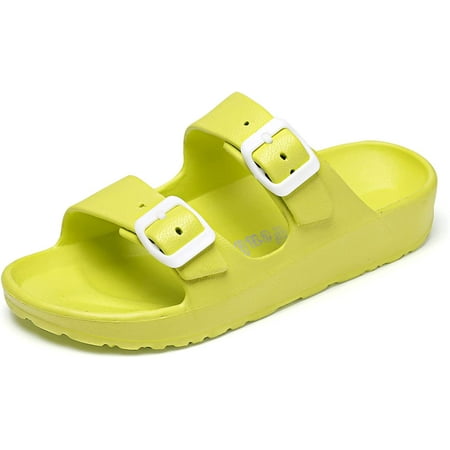 

Men s Women s EVA Flat Sandals Adjustable Double Buckle Rubber Slide Sandals