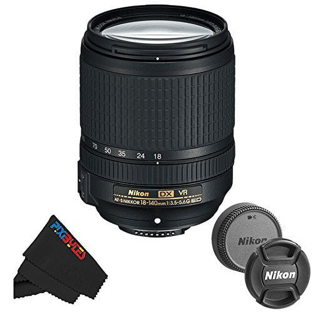 Nikon 18-140mm f/3.5-5.6G ED VR AF-S DX NIKKOR Zoom Lens + PixiBytes  Exclusive Microfiber Cleaning Cloth
