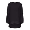 thumbnail image 7 of IROINNID Savings Polyester Long Sleeve T Shirt for Women Leisure Solid Color Irregular Pullover Boat Neck Lantern Tops,Black, 7 of 7