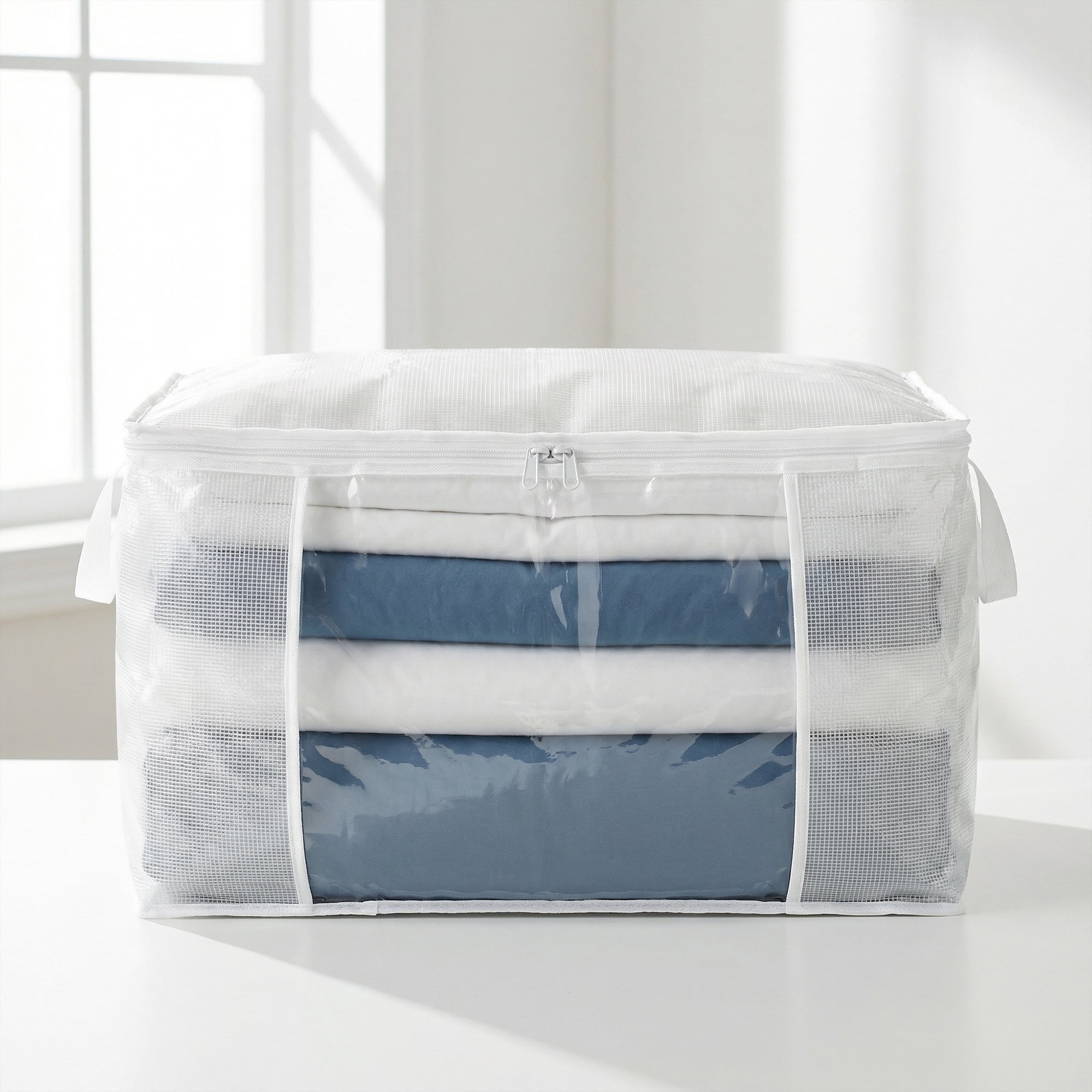 Unique Bargains Clothes Storage Bags for Organizing Comforter Clear 23.6"x14.6"x13.8"