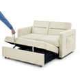 thumbnail image 5 of Holaki 3 in 1 Convertible Sleeper Sofa Bed,54.5-inch Modern Loveseat Couch with Pull-Out Bed,Small Love seat Sofa Bed with Reclining Backrest & Side Pocket for Living Room,Beige, 5 of 8