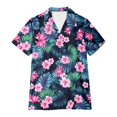 thumbnail image 6 of Womens Summer Tops T Shirts Lightweight Print Resort Button Down Tropical Floral Going Out Shirts, 6 of 6