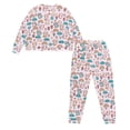 thumbnail image 5 of SCRAWLGOD Cat Rainbow Women's Pjs Long Sleeve Sleepwear for Women Pajama Set of 2 Crewneck Womens Pajamas Fall Lightweight Ladies Jogger Pjs Set Size XL, 5 of 7