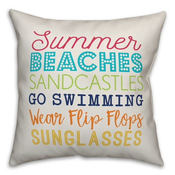 Creative Products Summer Words 18x18 Indoor / Outdoor Pillow