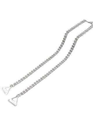 Dzrige Rhinestone Bra Straps Crystal Bra Straps Adjustable Removable Fancy  Bra Strap Replacement for Bra Tops Dress (Silver)