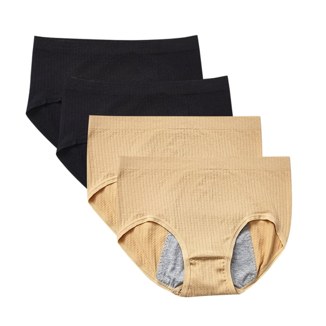 Intimates 4PCWomen's Widened Version Of Three Layer Anti-Side Underwear Midwaist Underwear One Size
