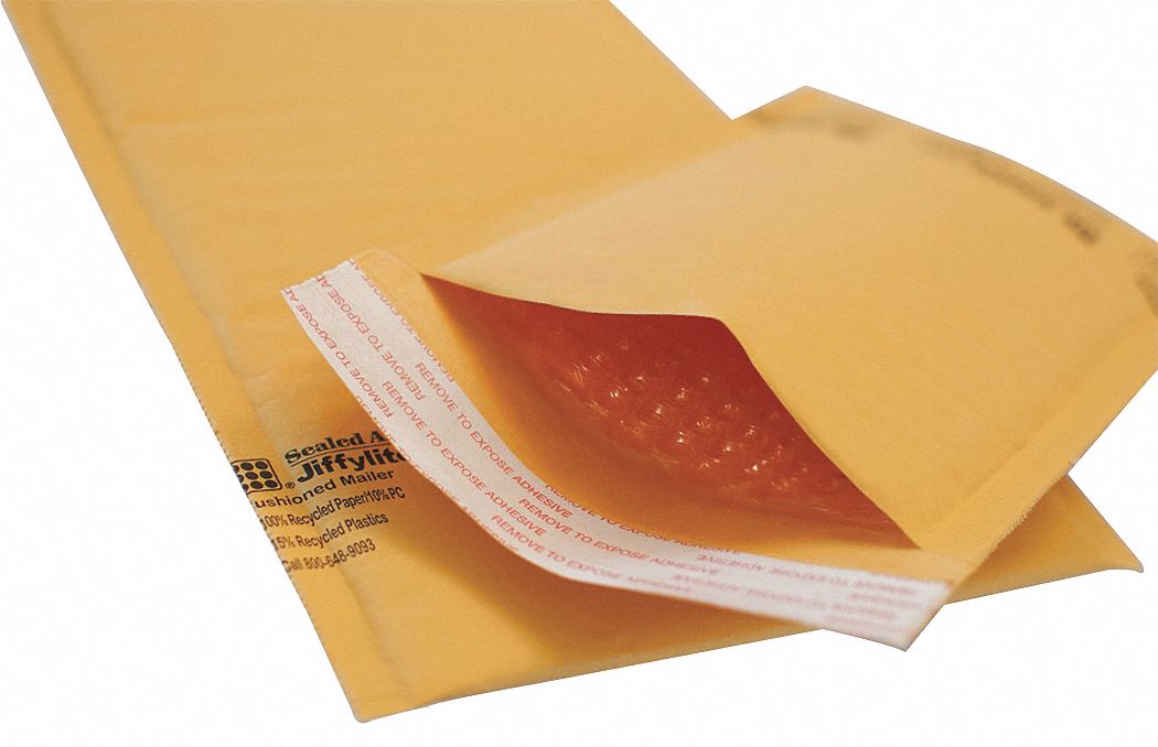 Jiffylite Bubble Mailer,Paper,173/4" L,Kraft 100018420