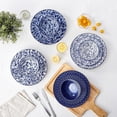 thumbnail image 5 of Plates and Bowls Set for 4, 12 Pieces Dinnerware Sets, Mircowave and Dishwasher  Dishes Set, Porcelain Blue Dinnerware, 5 of 6
