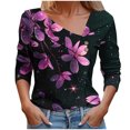 thumbnail image 3 of Juslio Womens Blouses Long Sleeve Button Tops V Neck Casual Blouses Pink S, 3 of 5