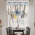 thumbnail image 3 of Texas Star Navy Blue Tie Up Curtains for Windows, Adjustable Balloon Window Shades, Farmhouse Vintage Art Wooden Kitchen Window Treatments Farmhouse Short Curtains with Rod Pocket 42"x45", 3 of 8