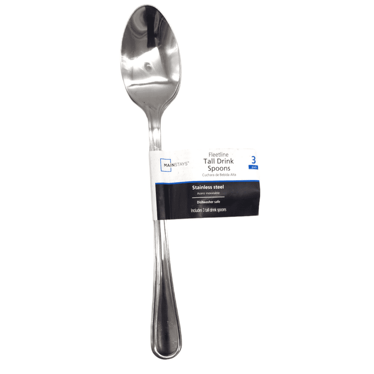 Mainstays Stainless Steel Tall Adult Teaspoons 3 Pack, Silver
