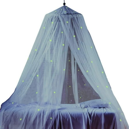 Canape Bed Bed Canopy with Fluorescent Stars Glow in Dark for Baby, Kids, Girls Or Adults, Anti Mosquito As Mosquito Net Use to Cover The Baby Crib, Kid Bed, Girls Bed Or Full Size Bed, Fire Retardant Fabric ()