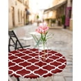 thumbnail image 4 of Fitted Round Tablecloths Table Covers 45-54in,Classic Moroccan Tile Geometric Art Waterproof Elastic Edged Table Cloth for Kitchen Dining Holiday Party Tables Decor,Retro Burgundy, 4 of 6