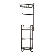 Toilet Paper Holder Shelf Holds Mega Rolls & Phone, Brown