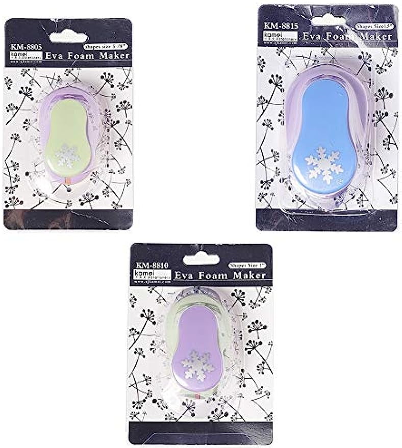 3pcs 3 Sizes Snowflake Shape Plastic Paper Punch Hole Puncher for Scrapbook Engraving Greeting Card Making DIY