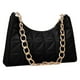 thumbnail image 1 of Nuevo bolso de mano tipo baguette de cuero artificial con contraste de diamantes y un solo hombro debajo del brazo, 1 of 5
