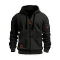 thumbnail image 1 of MHFRRA Sudadera con Capucha y Cremallera, Chaqueta con Cremallera Completa y Bolsillos Delanteros, Jersey Deportivo Ligero, Ajuste Cómodo E Informal Negro, 1 of 2
