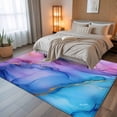 thumbnail image 5 of 5x7 Area Rugs, Blue Purple Ombre Non-Skid Rubber Backing Large Rectangle Rugs - Living Room Bedroom Home Office, Marble Modern Ink Painted Abstract Indoor Floor Mat Carpets Washable Rug, 5 of 9