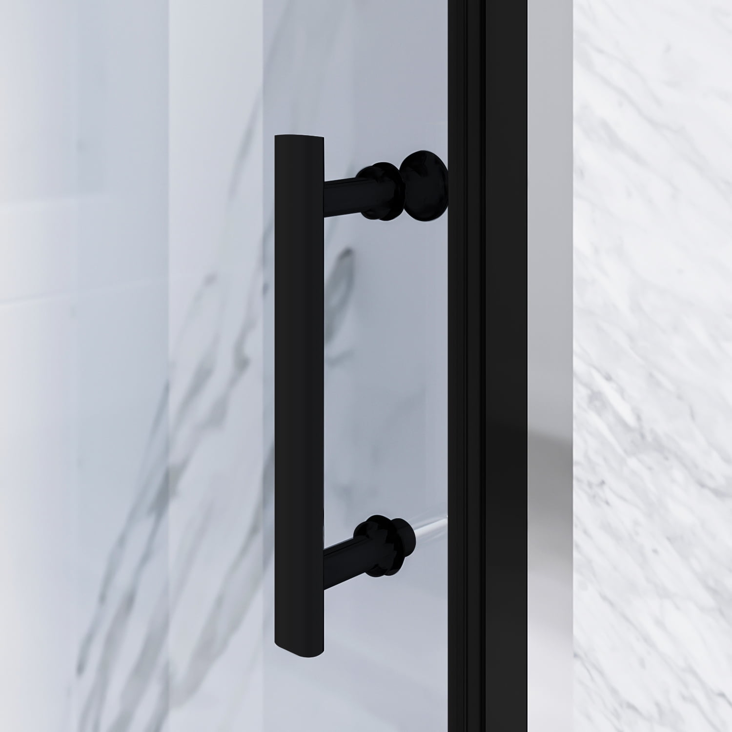 Sunny Shower 1/4 inch Frameless Black Finish Bi-Fold Shower Door, 32 in. W x 72 in. H / Black Finish BFH32-CO