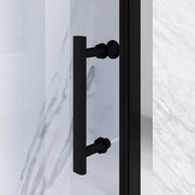Sunny Shower Bifold Pivot Swing Frameless Shower Door in Black 34 in.W x 72 in.H