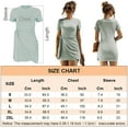 thumbnail image 2 of Women's Crewneck Bodycon Dress Short Sleeve T Shirt Dress Tie Waist 2021 Summer Casual Mini Dress S-XXL, 2 of 7