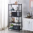 thumbnail image 3 of Storage Shelving Unit, 5-Tier Foldable Storage Shelves Wire Shelving Unit Adjsutable Shelf Heavy Metal Shelf, 397lbs Capacity Standing Racks Organization, 3 of 6