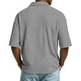 thumbnail image 5 of Dwellite Waffle Short Sleeve Men Polo Shirts Casual Big and Tall Fashion Collared Shirt Solid Color Golf Pullovers Gray S, 5 of 8