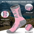 thumbnail image 2 of Hiking Socks Women 5 Pairs Cushioned Walking Socks Women Crew Sock for Outdoor Hiking Running Climbing, 2 of 5