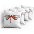 thumbnail image 5 of Ambesonne Abstract Throw Pillow Cover 4 Pack, Watercolor Dragonfly, 16", Hot Pink Green and Blue, 5 of 7