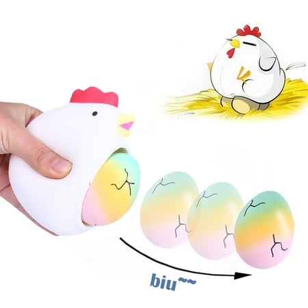 Surprise Hen Laying Starry Rainbow Eggs Creative Squeeze Relieve Stress