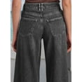 thumbnail image 5 of Womens Wide Leg Jeans Baggy Jeans Mid Waist Stretch Boyfriend Denim Pants Vintage Trousers with Pocket Black S, 5 of 9