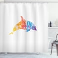thumbnail image 1 of Ambesonne Dolphin Shower Curtain, Marine Animal Design, 69"Wx84"L, Multicolor, 1 of 3