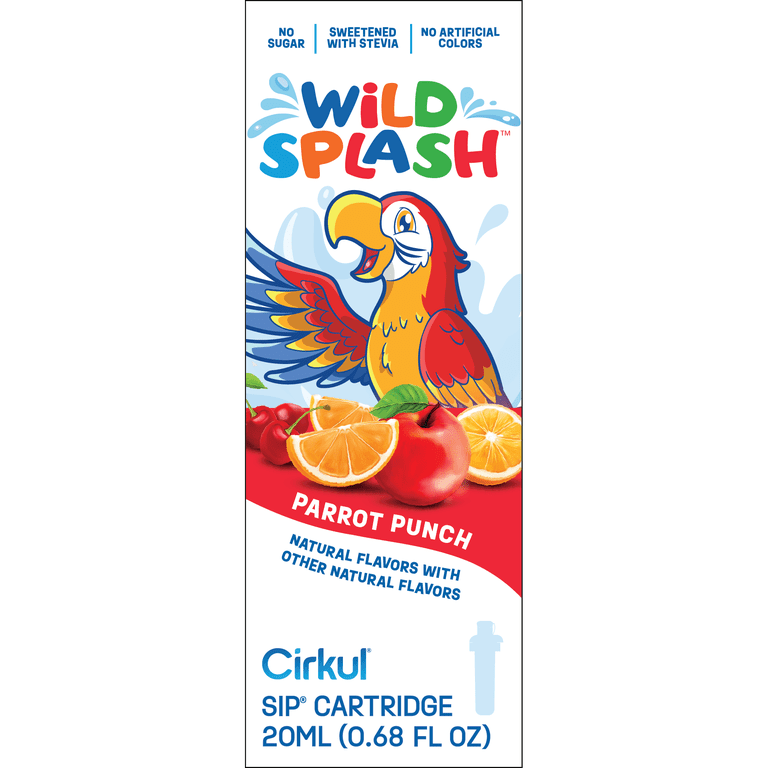 2 pack) Cirkul Wild Splash Parrot Punch Flavor Cartridge, Drink Mix, 1-Pack 
