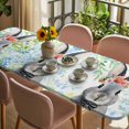 thumbnail image 3 of Easter Bunny Table Cloths for 8 Foot Rectangle Tables, Spring Flowers Green Leaves Pastoral Plants Patio Waterproof Elastic Fitted Tablecloths, Washable Rectangular Table Cover for Camping, 3 of 8