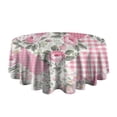 thumbnail image 5 of Pioneer Flower Floral Print Pattern Round Tablecloth 60"x60",Wrinkle Wipeable Table Cloth for Kitchen Dining Room Picnic Patio Party, 5 of 6